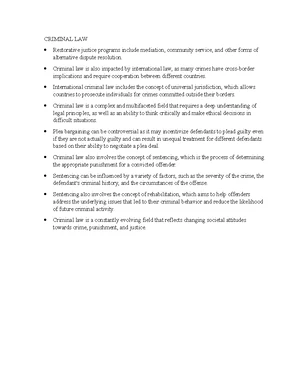 Criminal Law - Study Notes & Assignments - Studocu