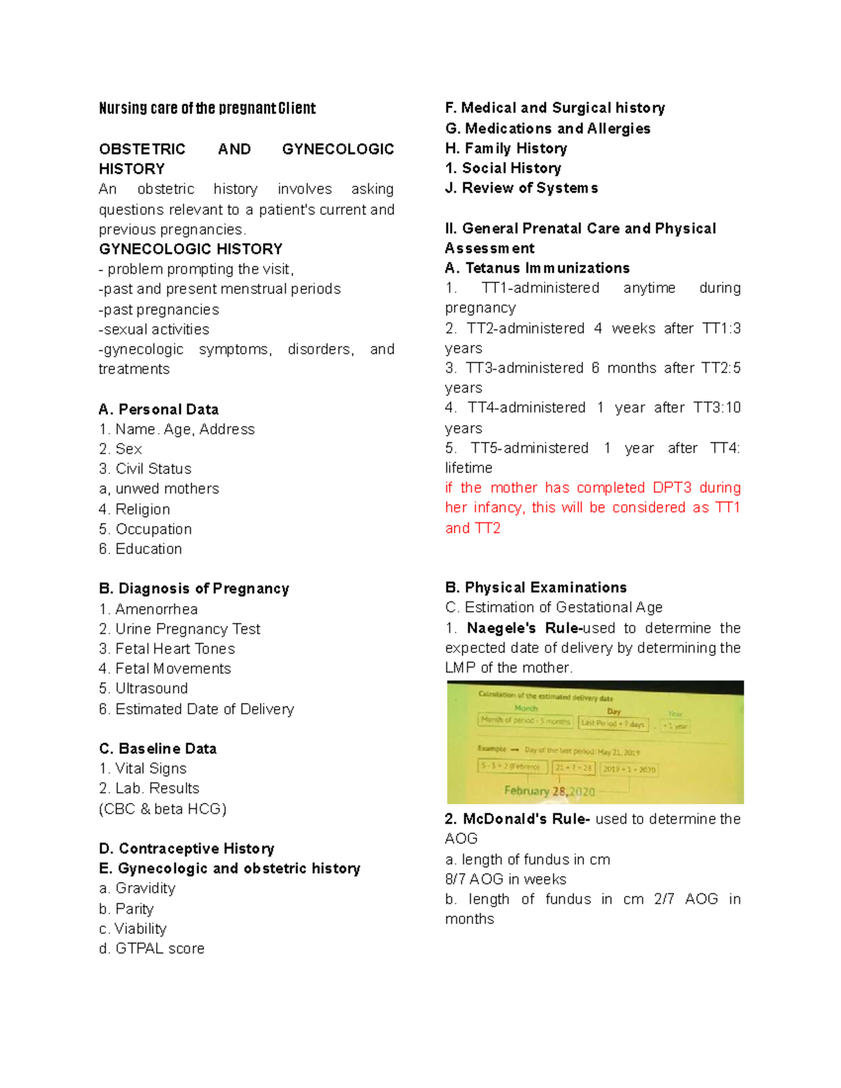 NCM 109 Final Exam Review: Nursing Care for Pregnant Clients - Studocu