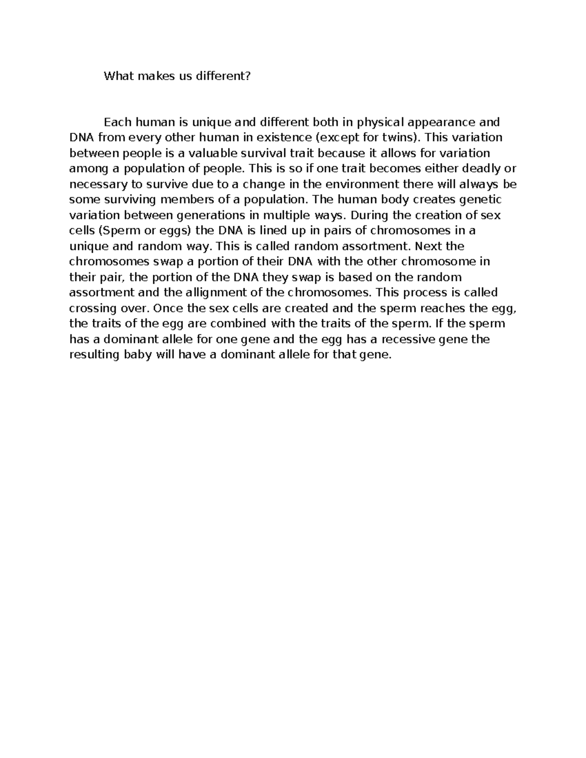 Genetics of Us Draft: Understanding Human Variation and Uniqueness ...