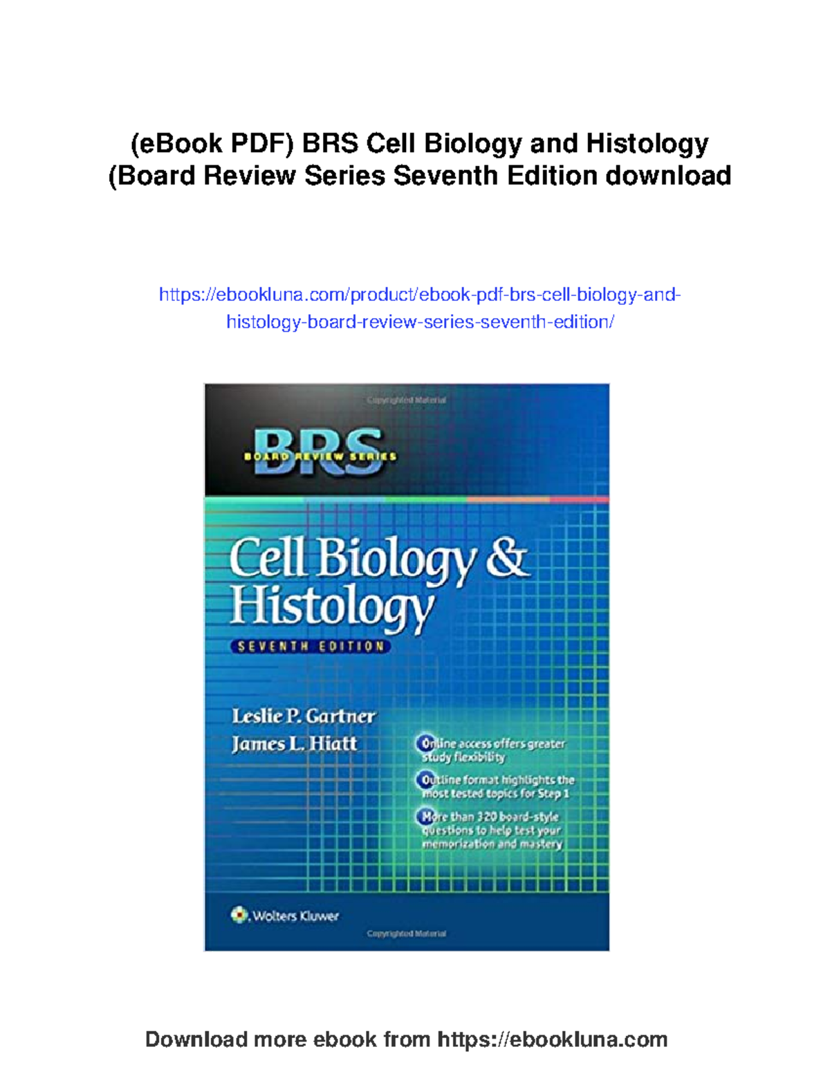 BRS Cell biology and histology: Comprehensive study notes - Studocu