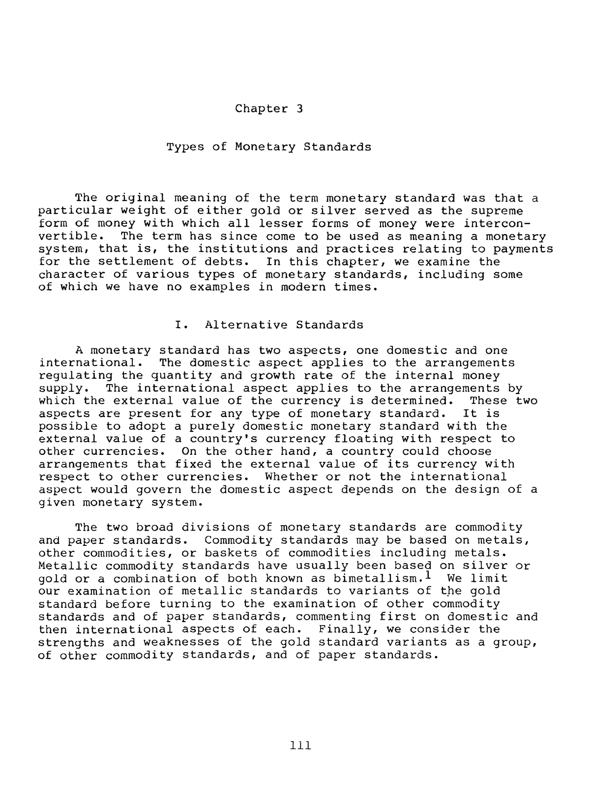 03 - Chapter 3: Class Notes on Types of Monetary Standards - Studocu
