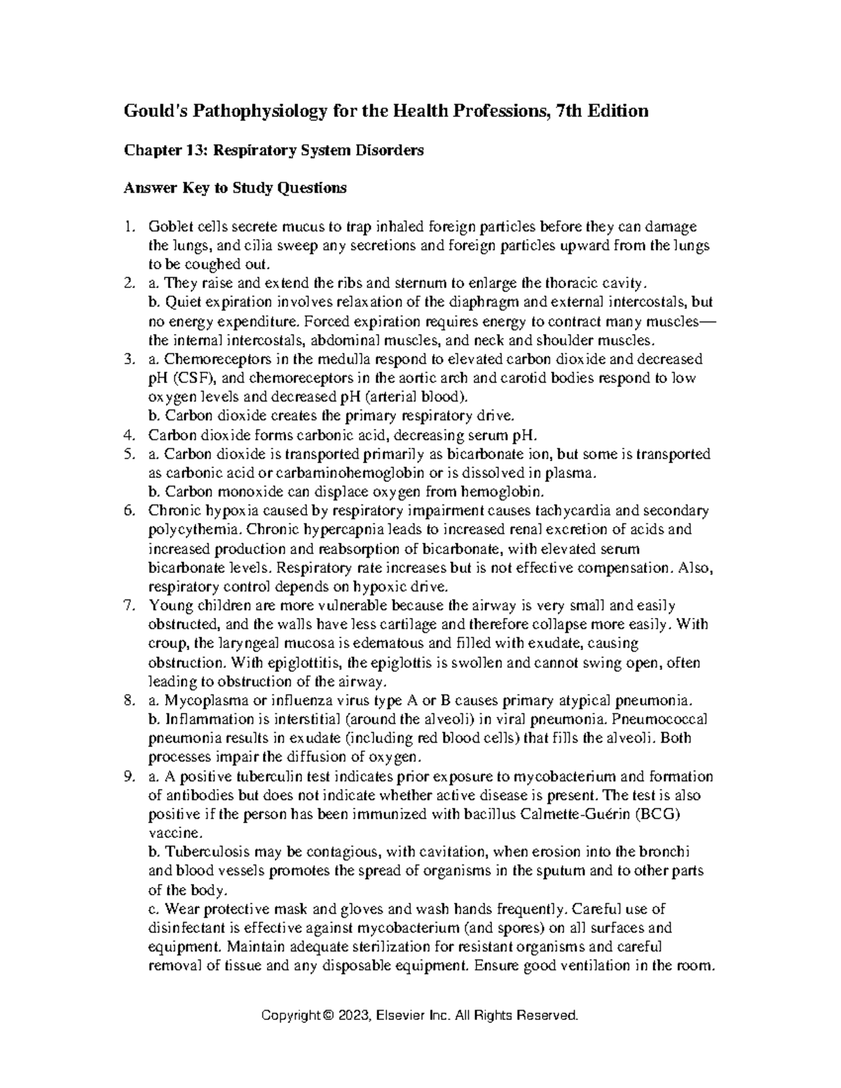 Chapter 013 - Respiratory System Disorders Overview - Studocu