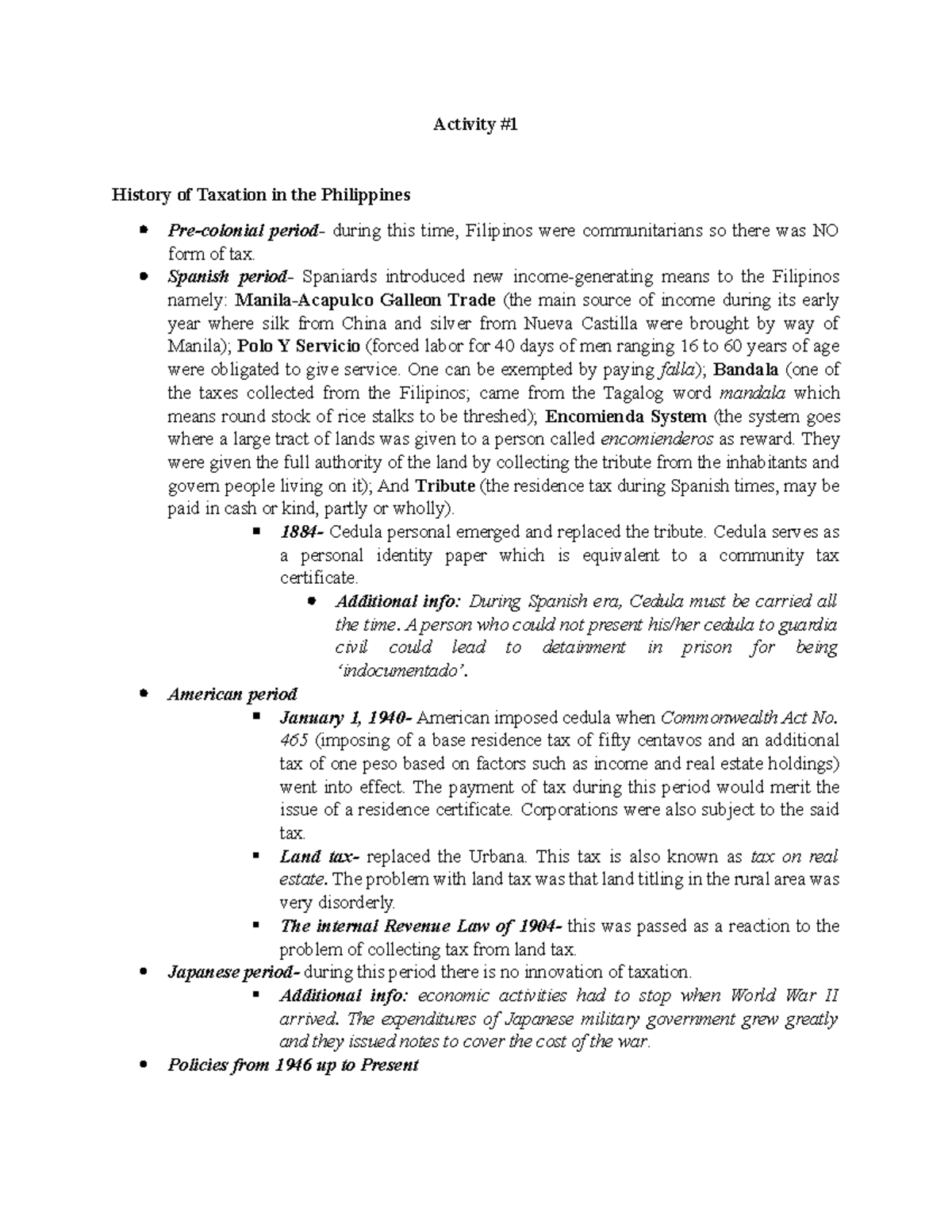 Tax 101 - Overview of Taxation History and Goals in the Philippines ...