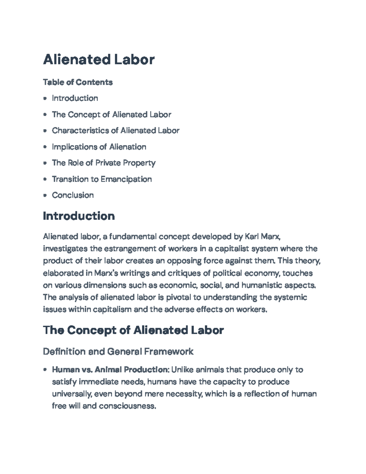 Understanding Alienated Labor: Insights on Marx's Critique of ...