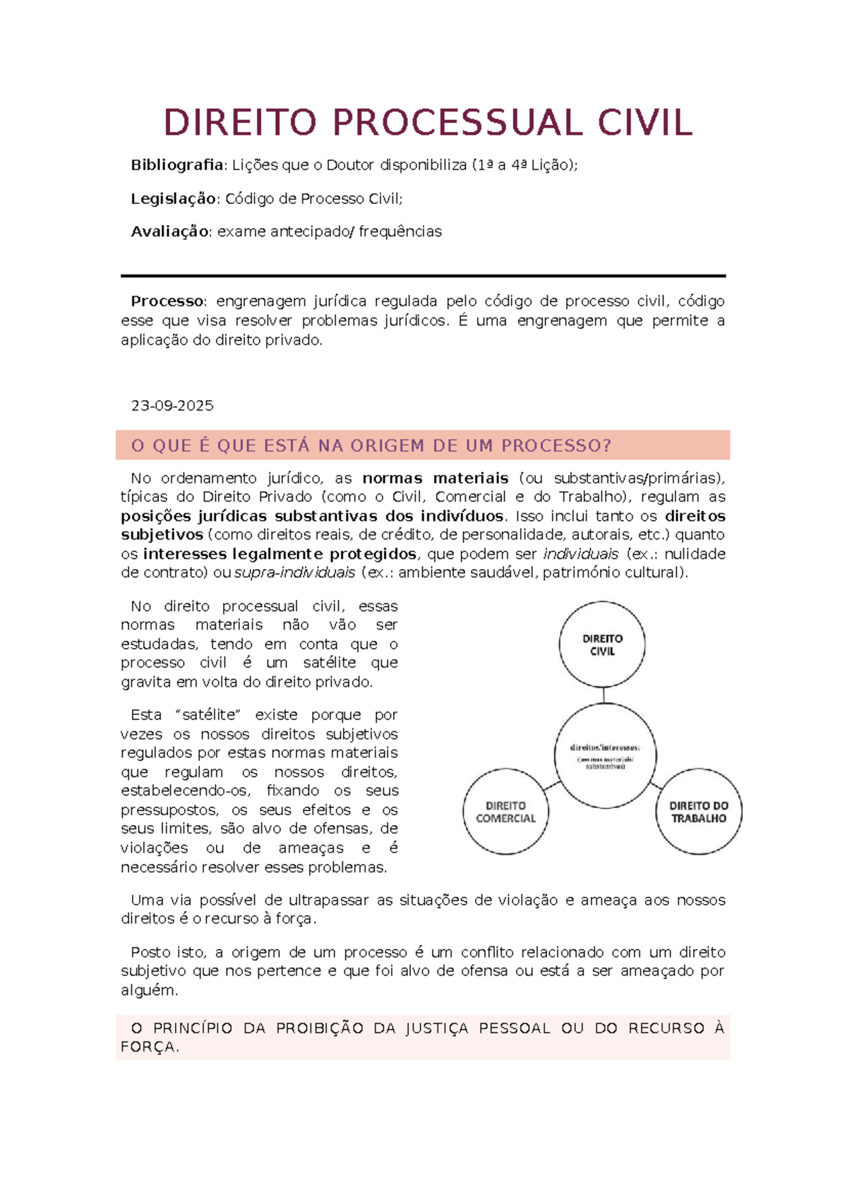 DIREITO PROCESSUAL CIVIL: Fundamentos e Princípios do CPC - Studocu