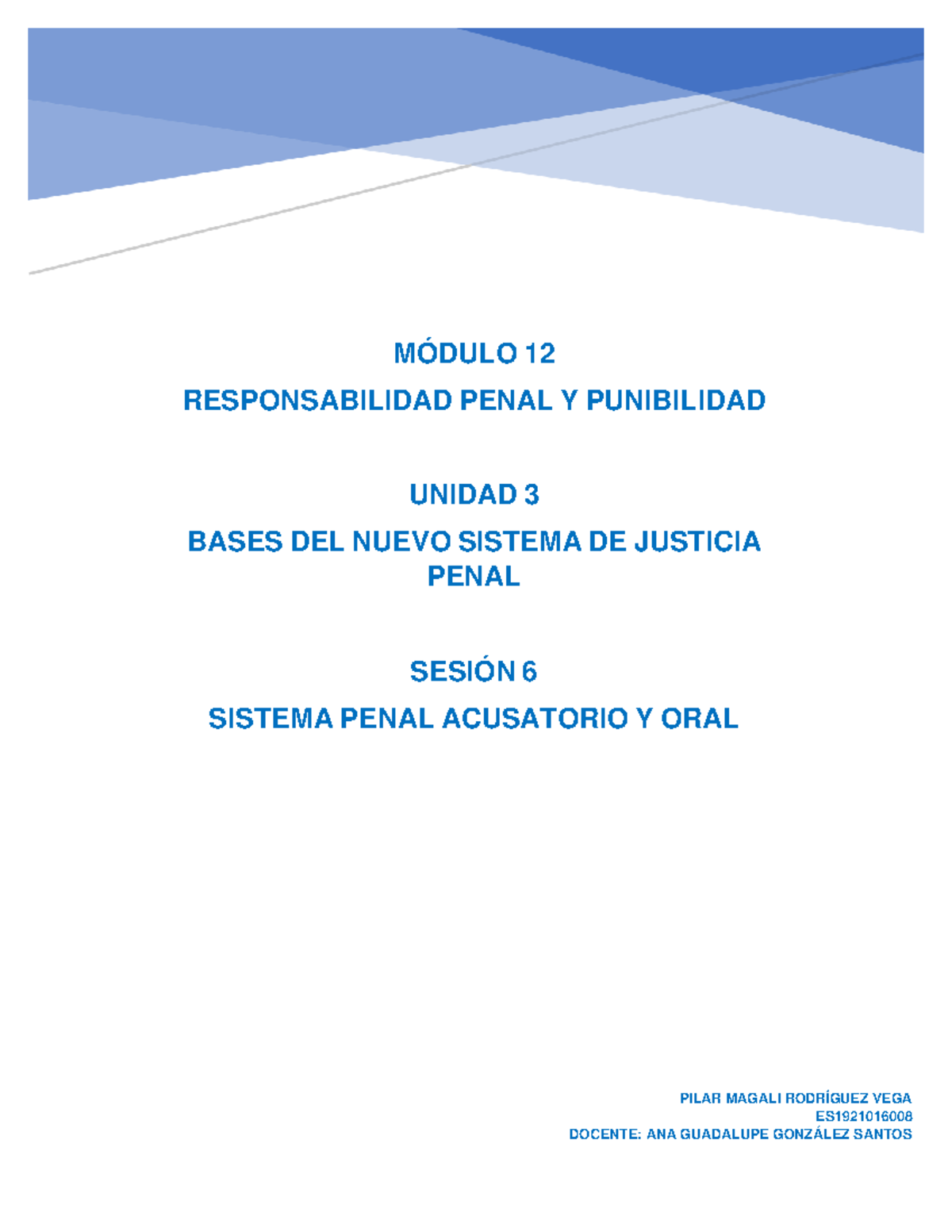 DERECHO PENAL ACUSATORIO - MÓDULO 12 RESPONSABILIDAD PENAL Y ...