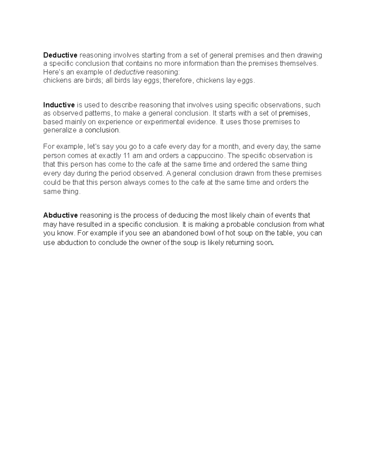 Deductive and Inductive argument - Deductive reasoning involves ...