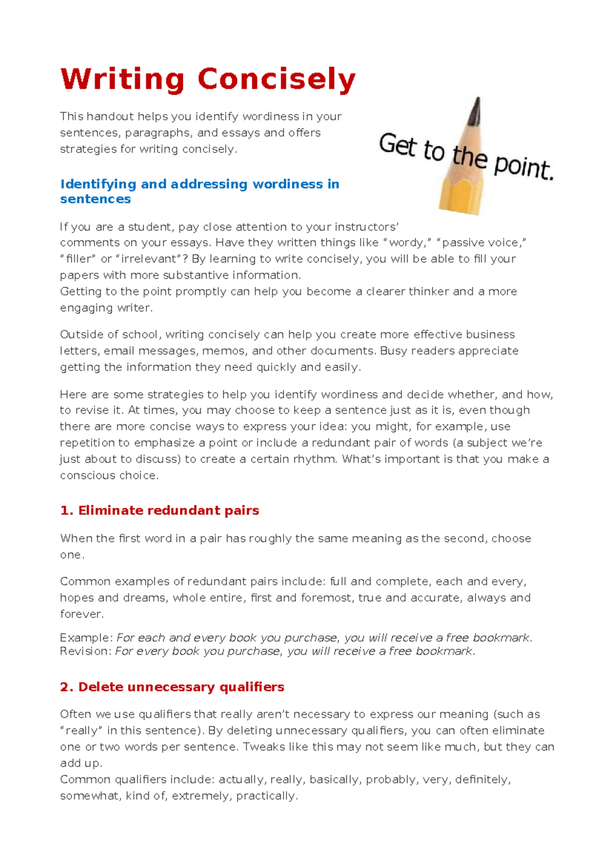 Writing Concisely: Strategies for Clearer Communication - Studocu