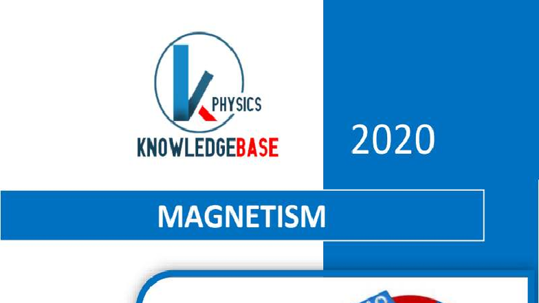 PHYSICS 2020: Magnetism Study Notes and Key Concepts - Studocu