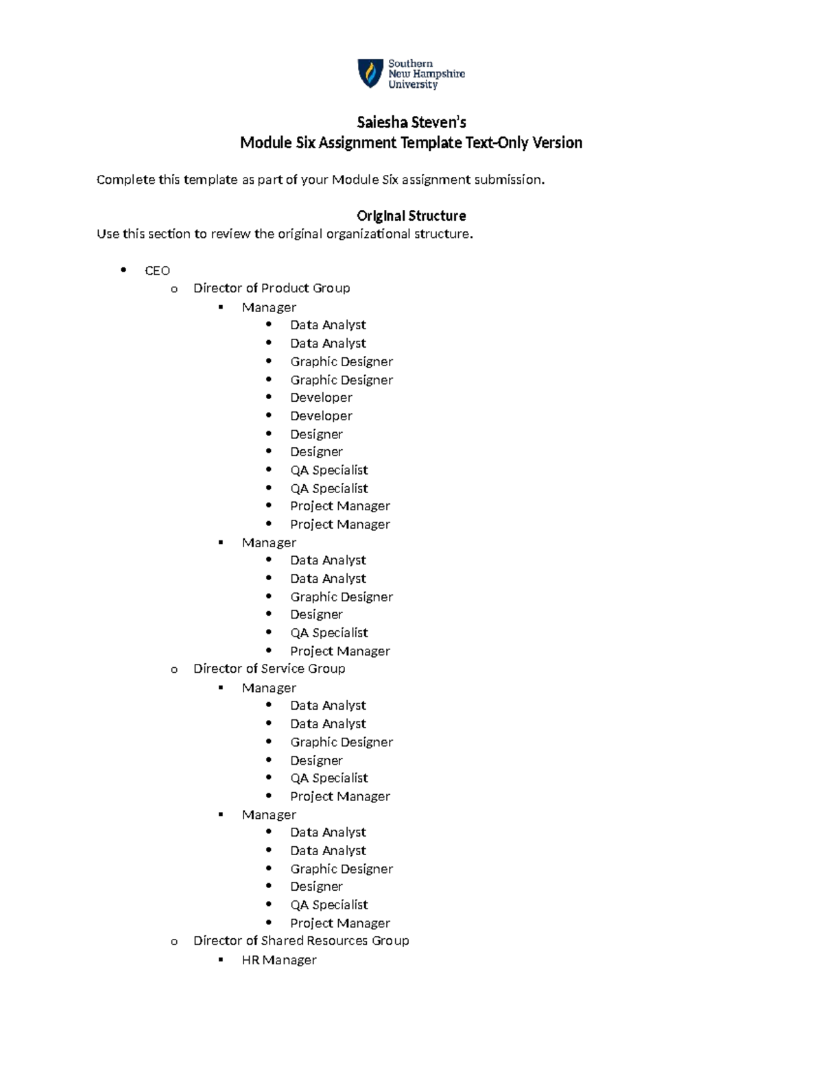 BUS 210 Module Six Assignment Template - Text-Only Version 2 - Studocu
