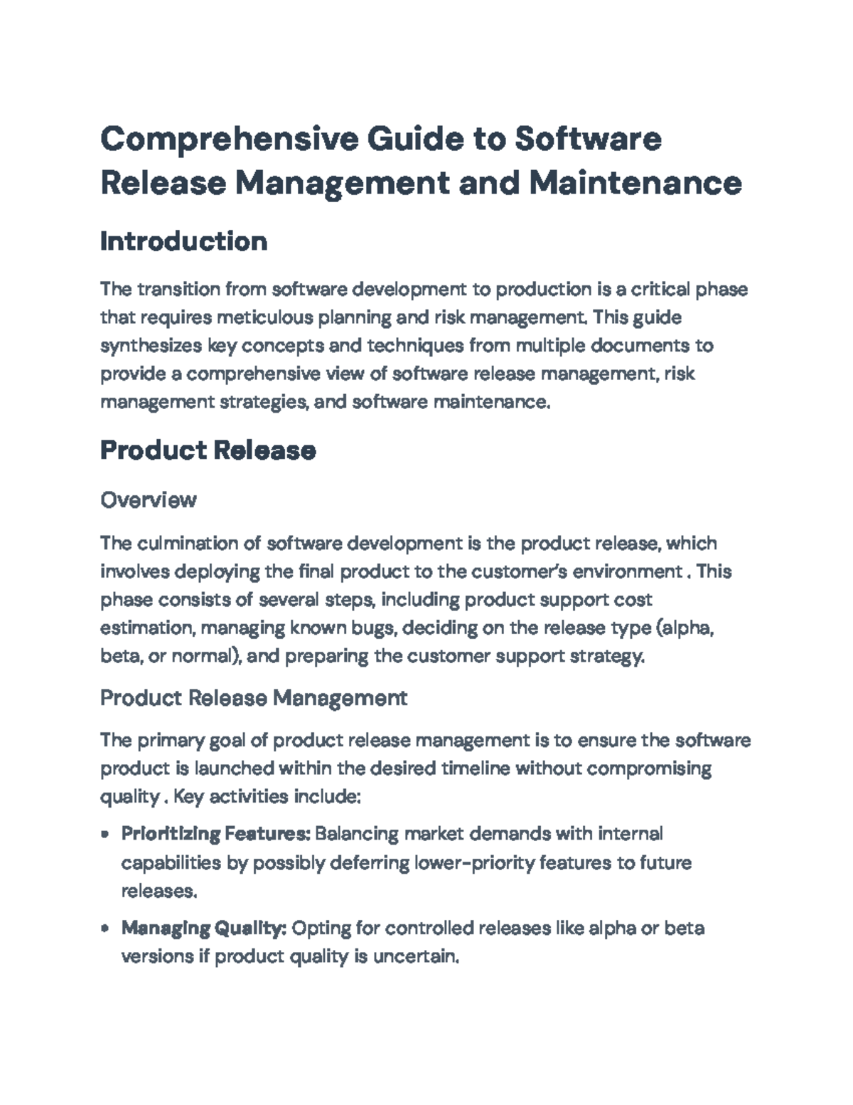 Comprehensive Guide to Software Release Management & Maintenance ...