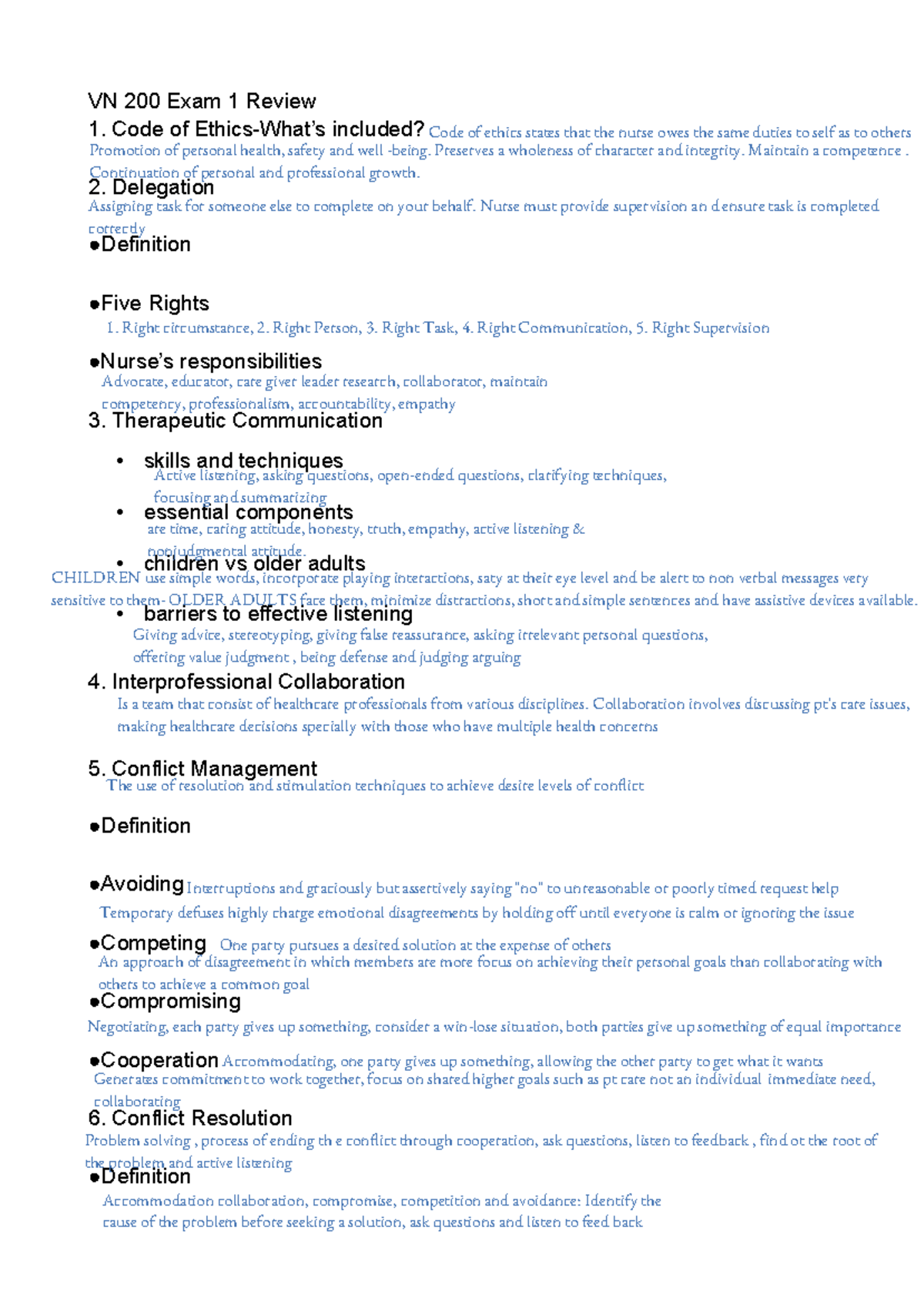 VN 200 Exam 1 Comprehensive Study Guide - Studocu