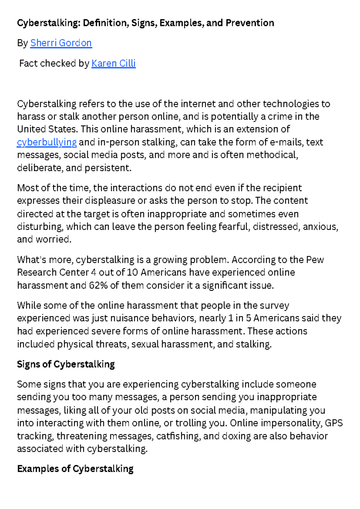 Cyberstalking Definition, Signs, Examples, and Prevention - This online ...
