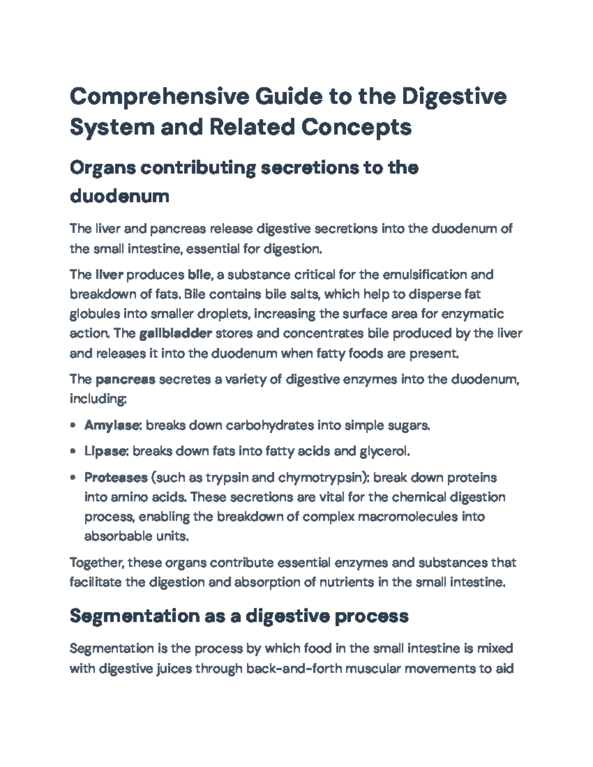 Comprehensive Guide to the Digestive System: Anatomy & Function - Studocu
