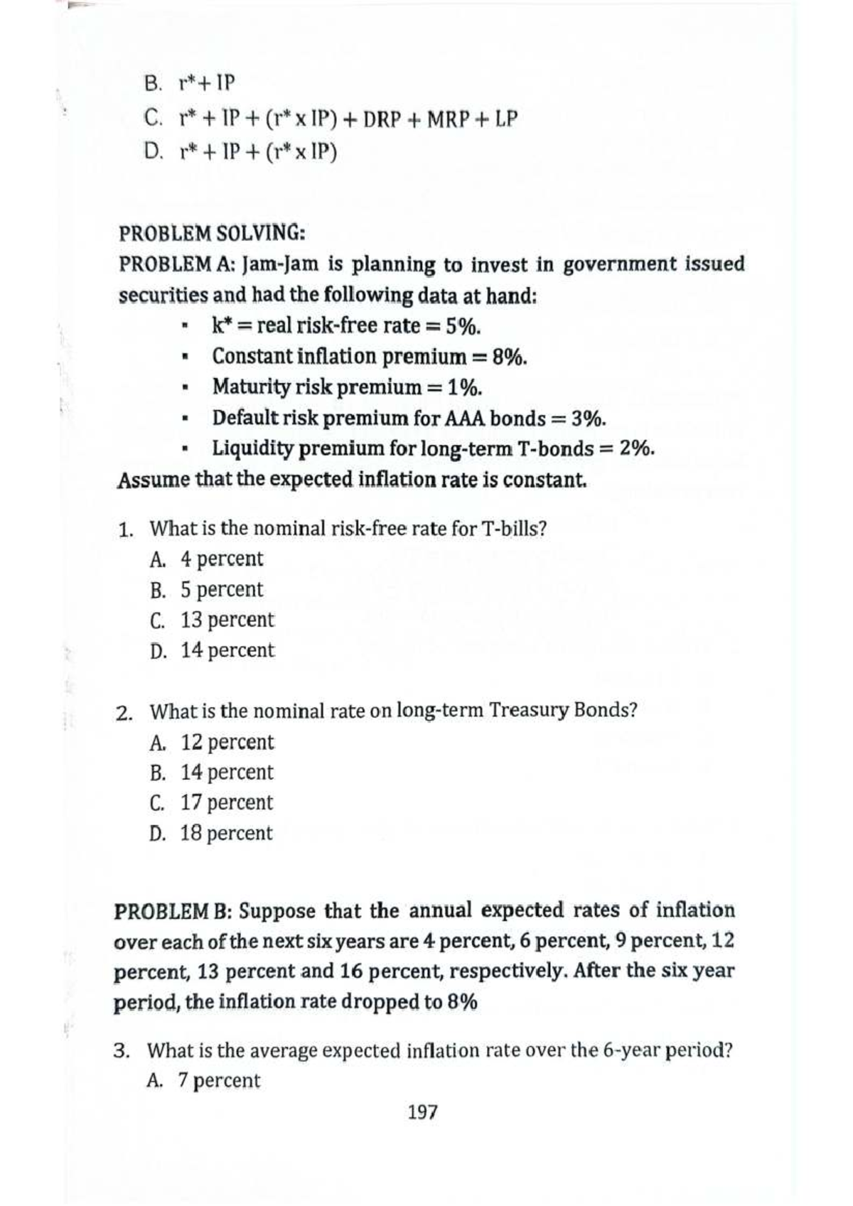 B. C. DRP MRP LP D. PROBLEM SOLVING: Interest Rates Practice Questions ...