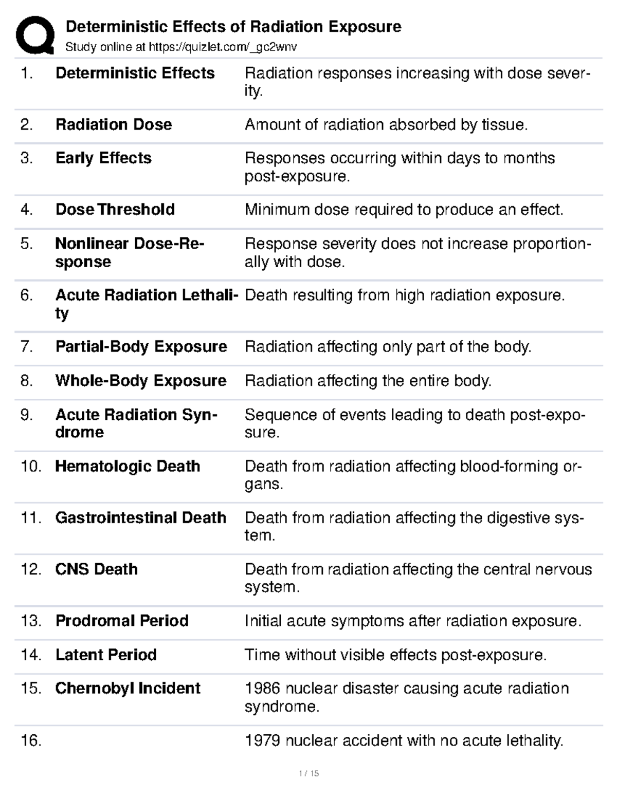 Radbio 4 - Bushong 33 Study Notes on Radiation Effects and Syndrome ...