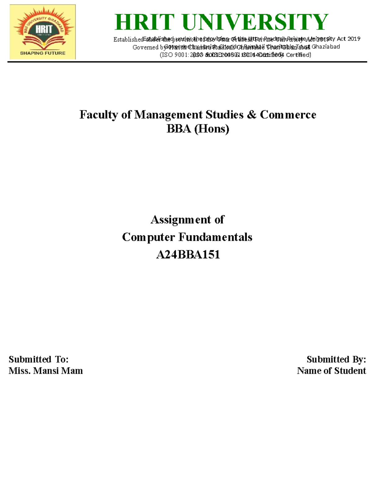 A24BBA Computer Fundamentals Assignment 2: Report and Analysis - Studocu