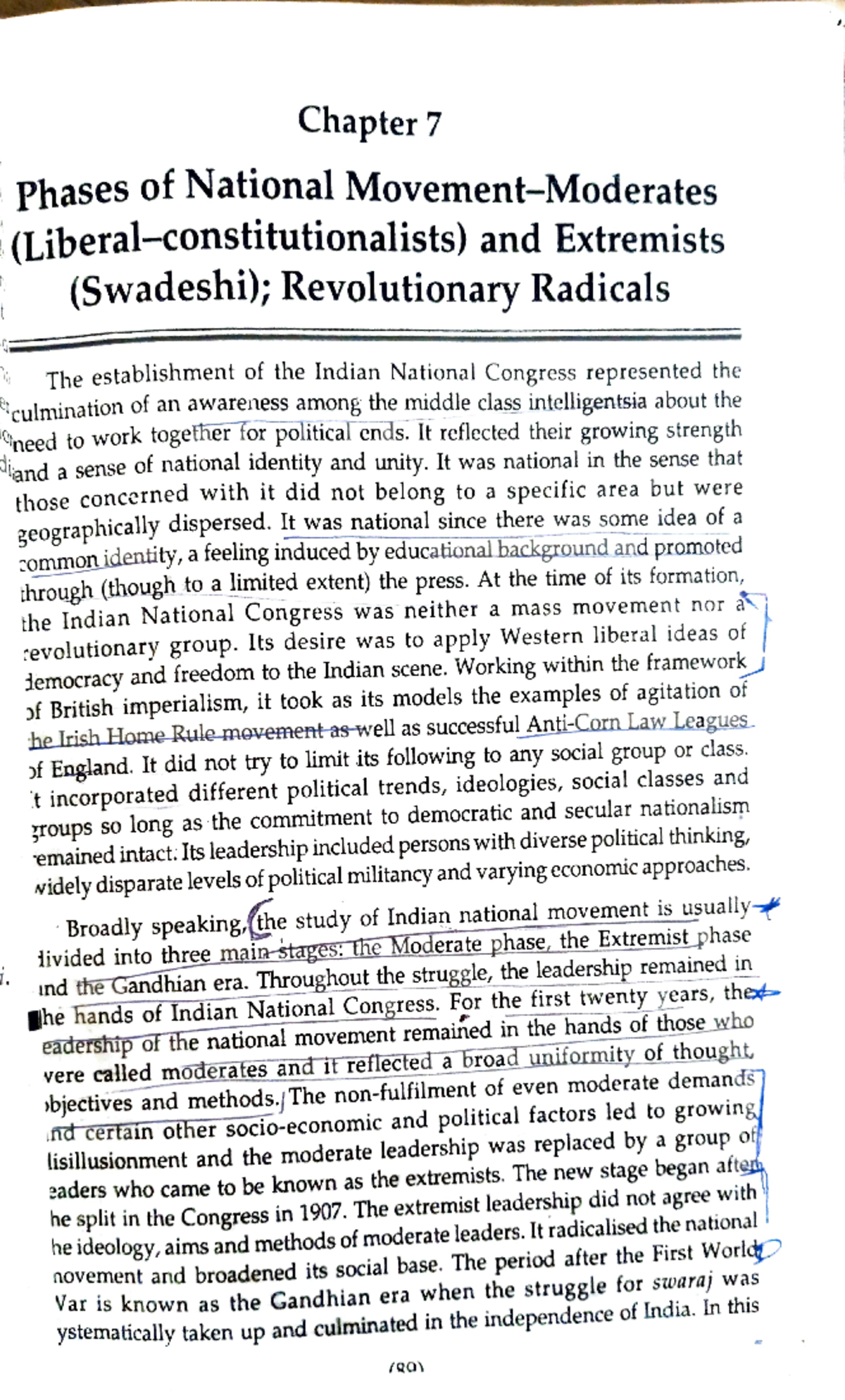 Phases of the Indian National Movement: Moderates & Extremists (Chapter ...