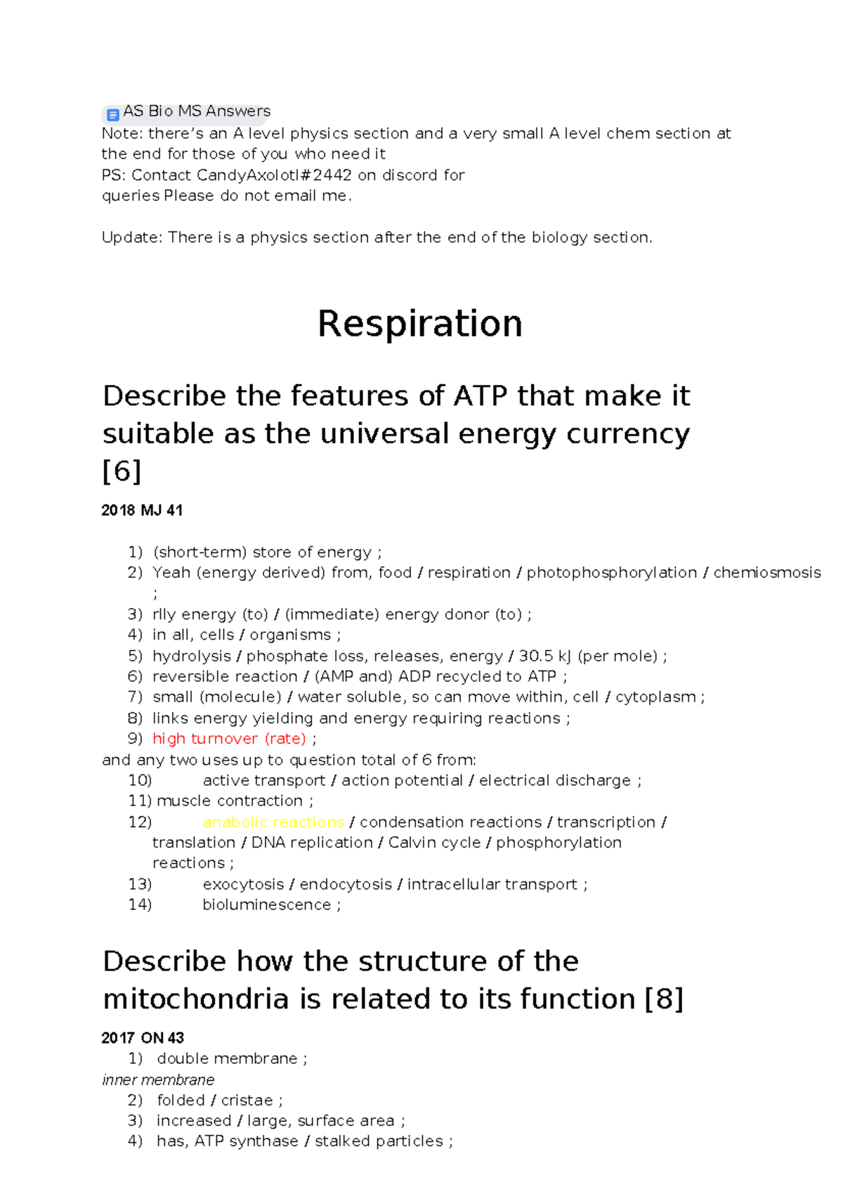 Chem and Bio Practice Notes: A Level MS 9700 - Studocu