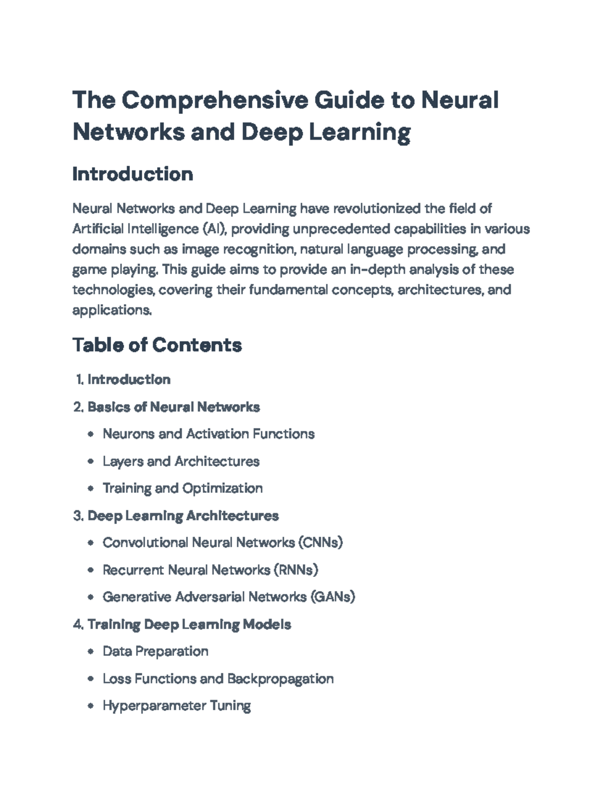 Comprehensive Guide to Neural Networks & Deep Learning Concepts - The ...