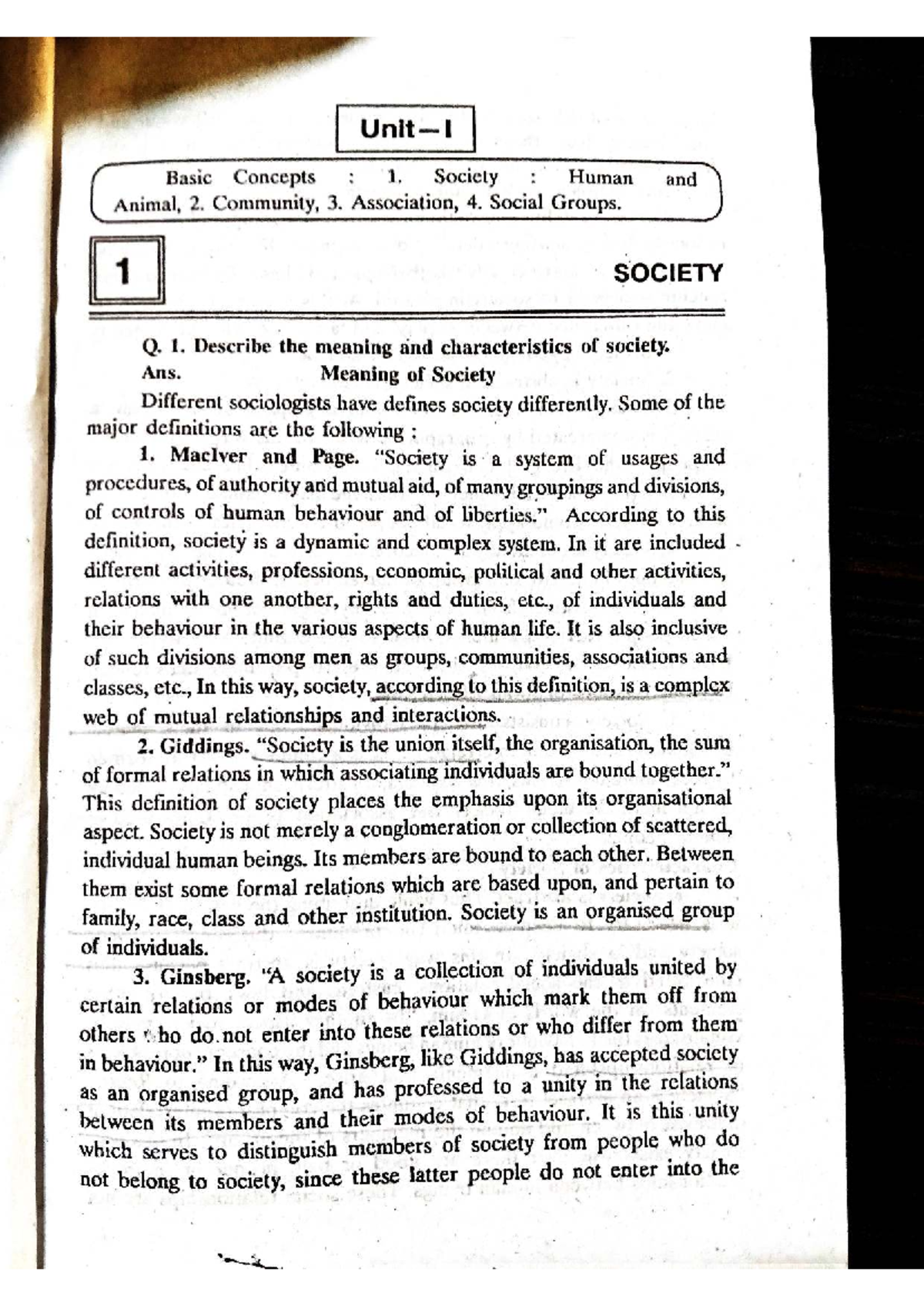 Sociology Unit 1: Key Concepts of Society, Community, and Social Groups ...