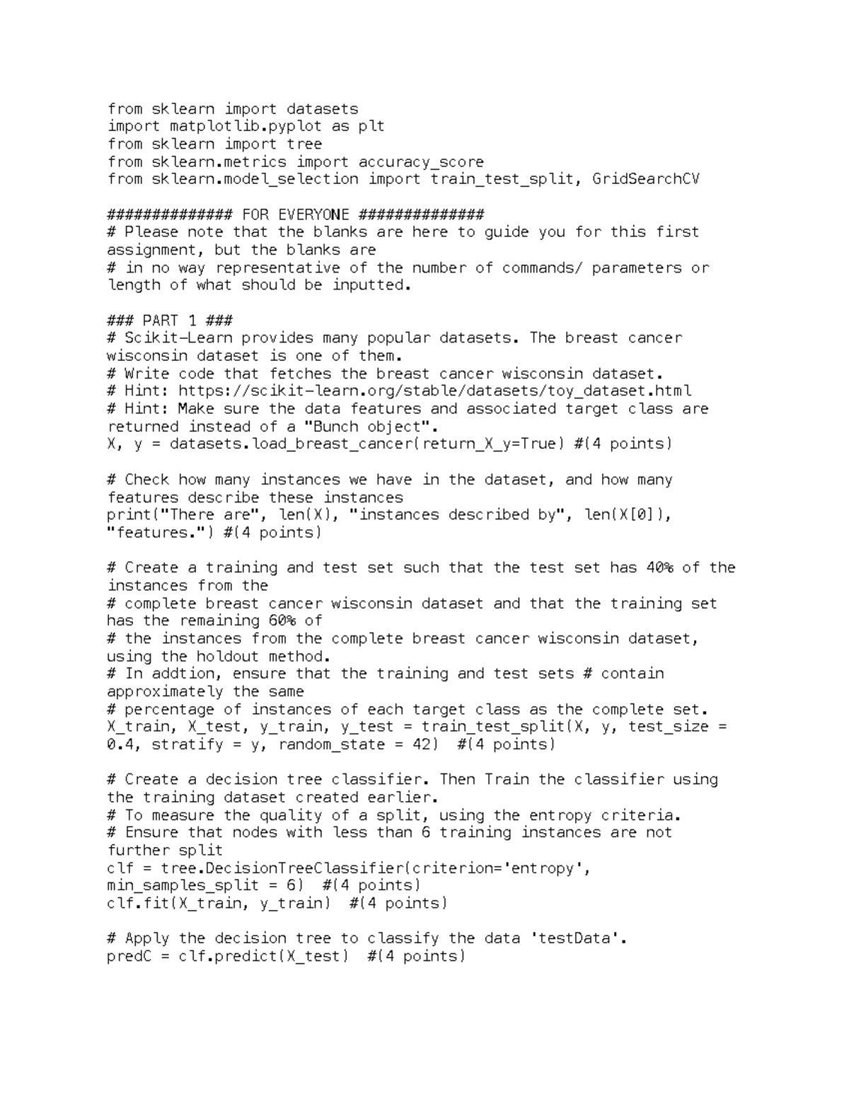 Assignment 1 solution - from sklearn import datasets import matplotlib ...