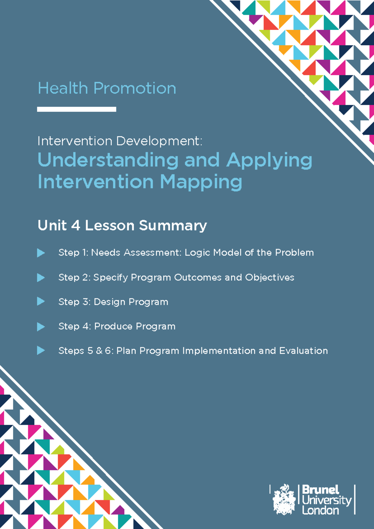 Intervention Mapping (Unit 4) - Lesson Summary & Key Steps in Health ...