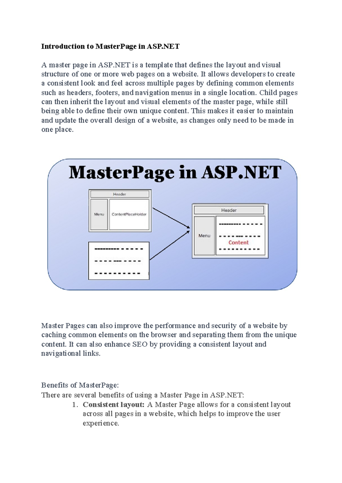 Master Page in ASP.NET: Layout, Benefits, and Implementation Guide ...