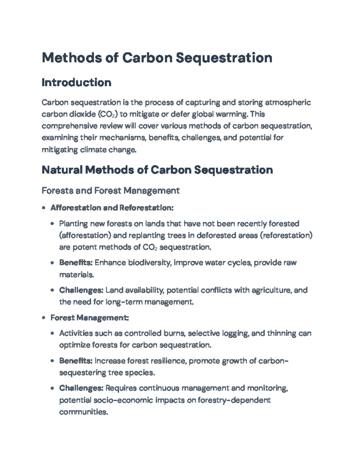 Comprehensive Review of Carbon Sequestration Methods and Strategies ...
