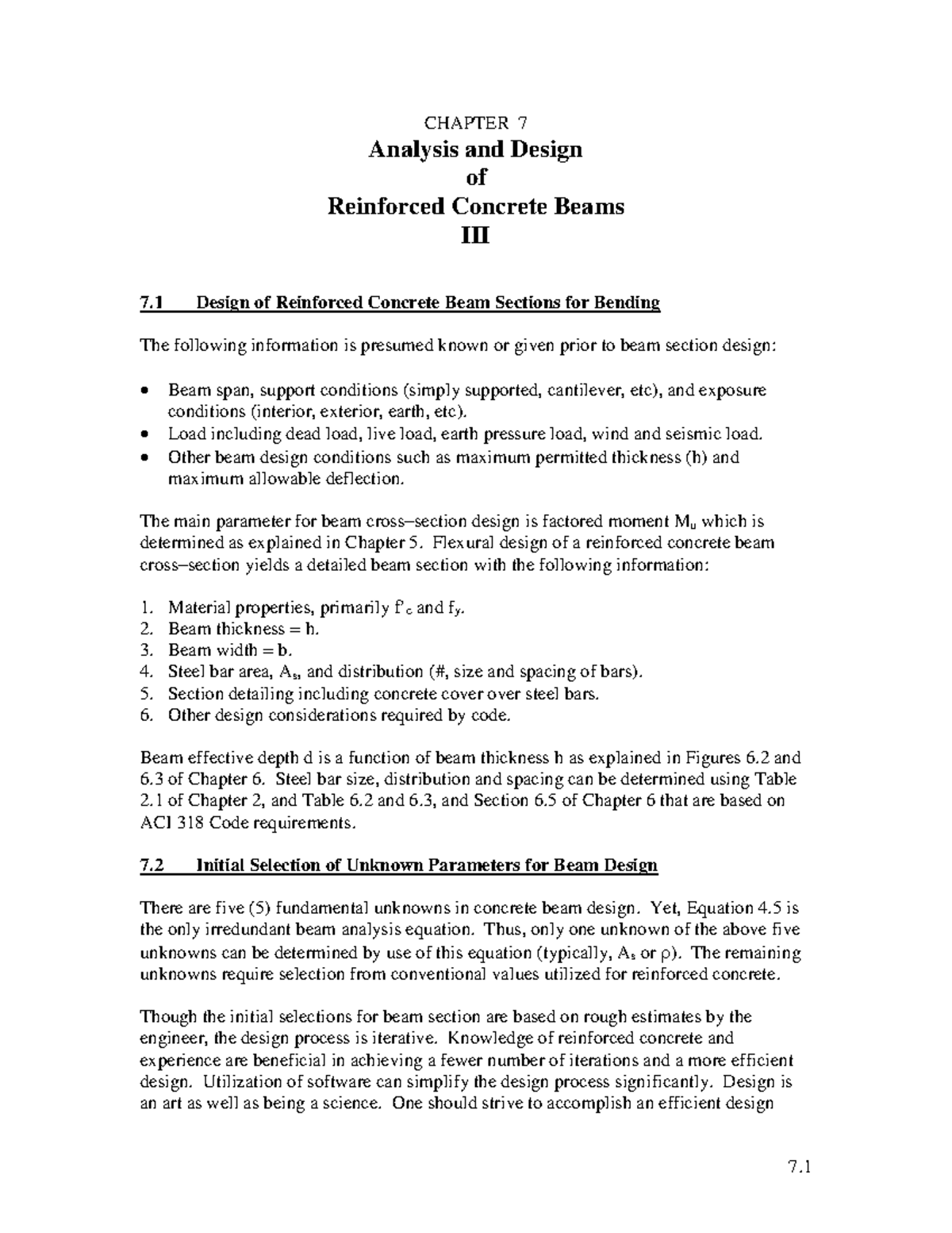 Reinforced Concrete Beams III: Analysis & Design Techniques (ENG 302 ...