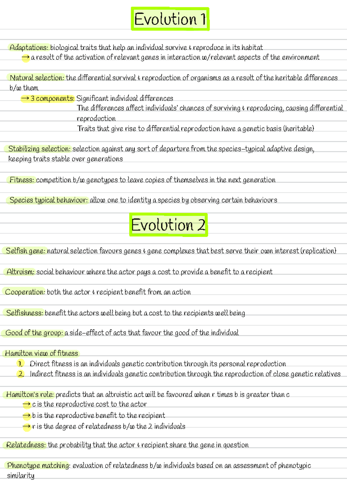 Evolution Exam Notes: Key Concepts & Terms in Biology 101 - Studocu