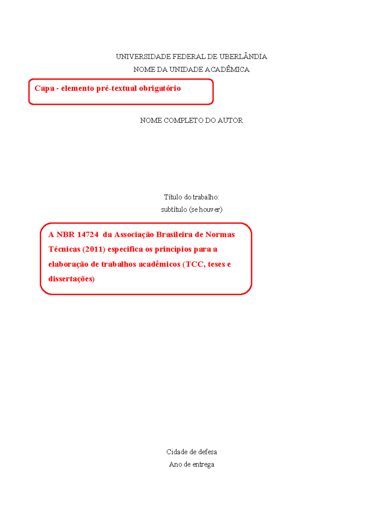 Template TCC - Normas ABNT e Estrutura de Trabalho Acadêmico - Studocu