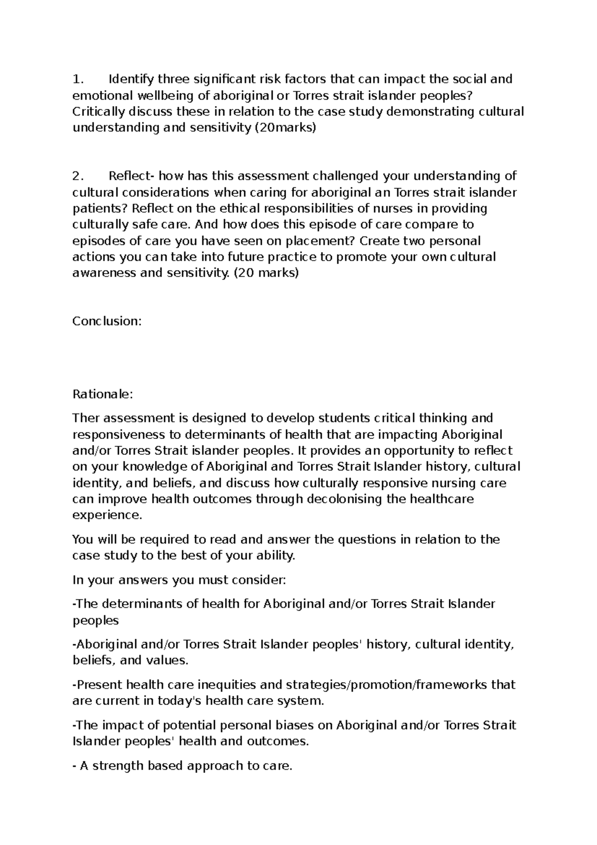 CASE STUDY ASSIGNMENT: Cultural Considerations in Nursing Care for ...