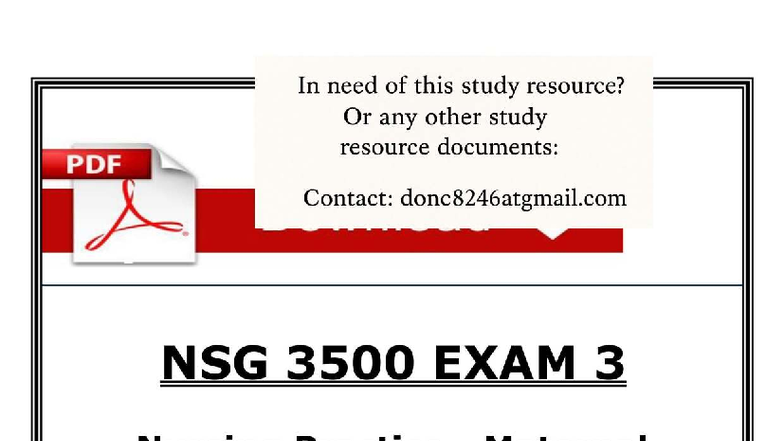 NSG 3500 Exam 3 - PPH Trauma and Assessment Questions & Answers - Studocu