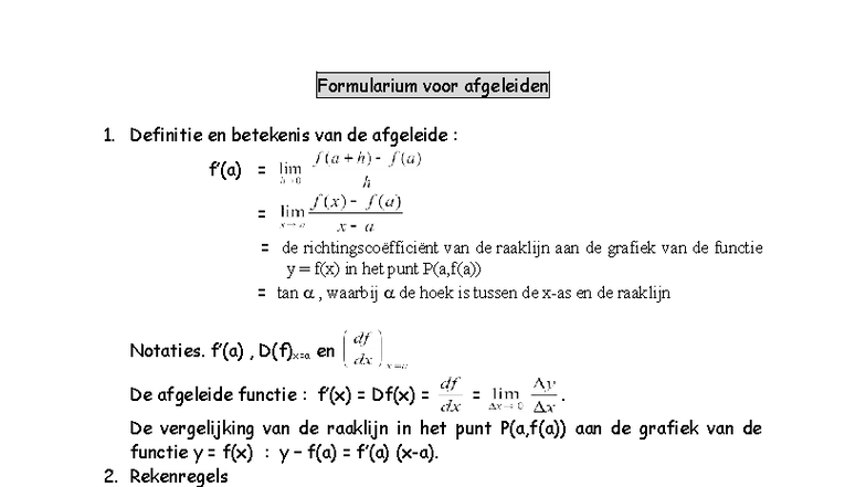 formularium-voor-afgeleiden-definitie-en-rekenregels-36434-studocu