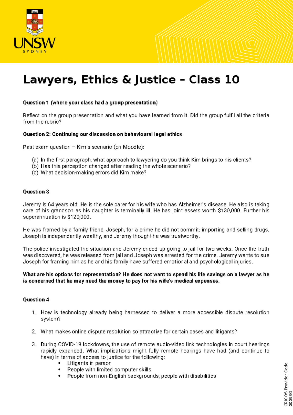 Class 10 - Access to Justice and the Context of Change - Lawyers ...