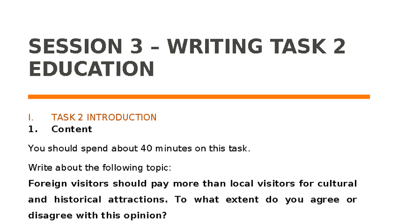 SESSION 3 WRITING TASK 2: EDUCATION ESSAY PRACTICE - Studocu