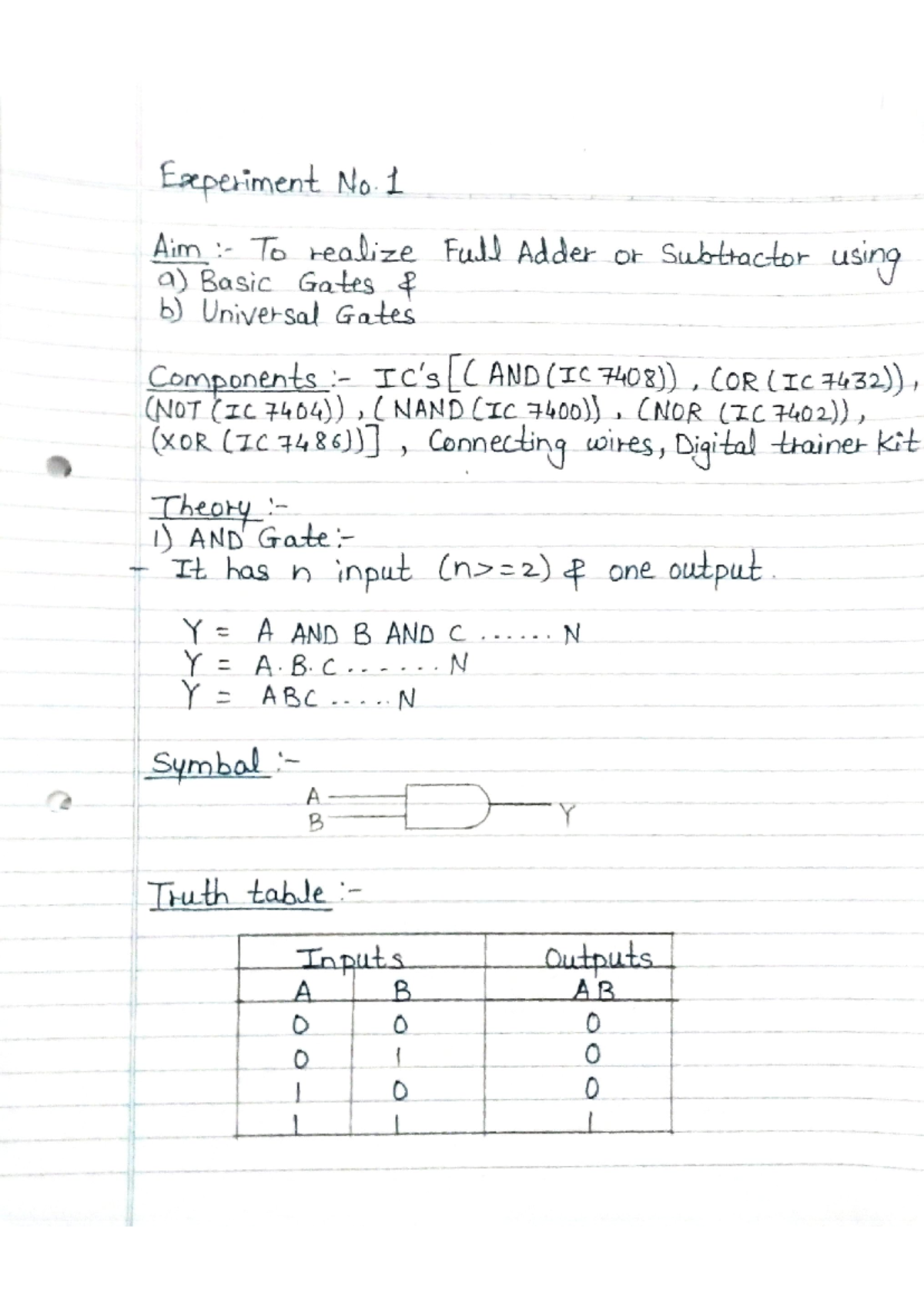 DELD Experiment no. 1 - SE DELD Practicals - Computer Engineering - Studocu