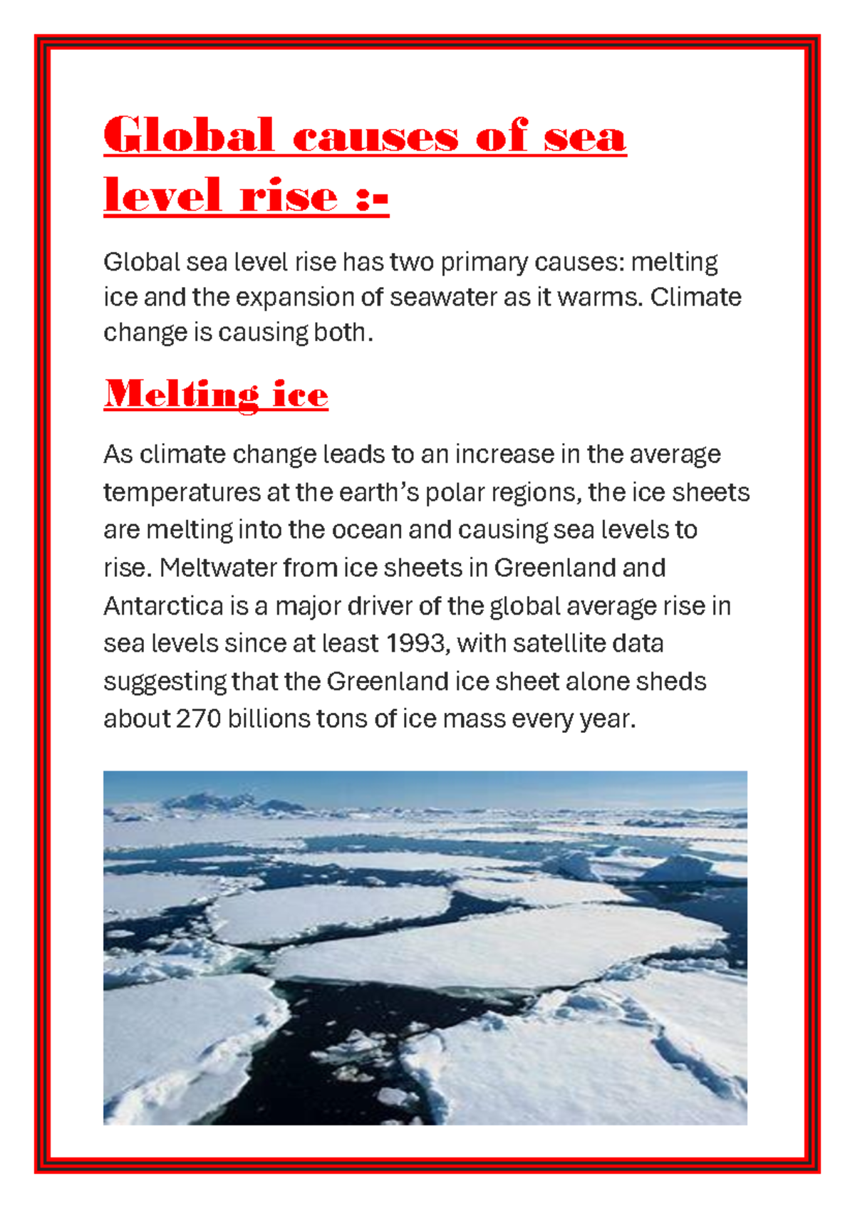 Sea level rise part 2 - Global causes of sea level rise :- Global sea ...