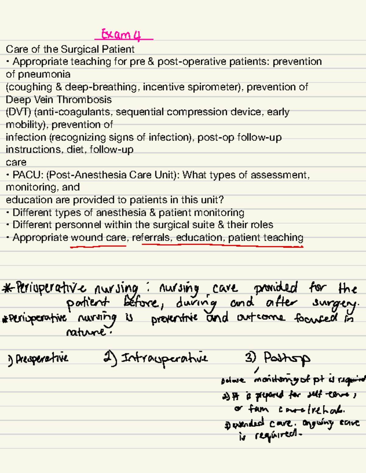 Foundations - Lecture notes - Care of the Surgical Patient Appropriate ...