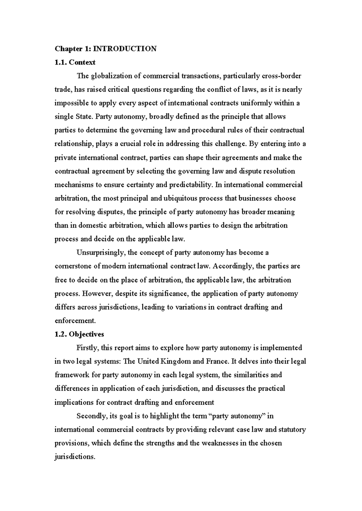 Chapter 1: Party Autonomy in International Commercial Contracts (PLUE ...