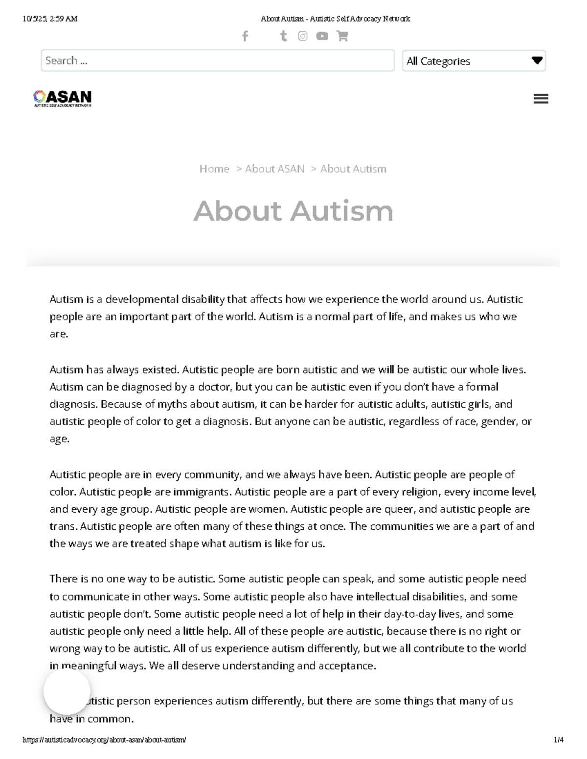 Understanding Autism: Insights from ASAN - Studocu