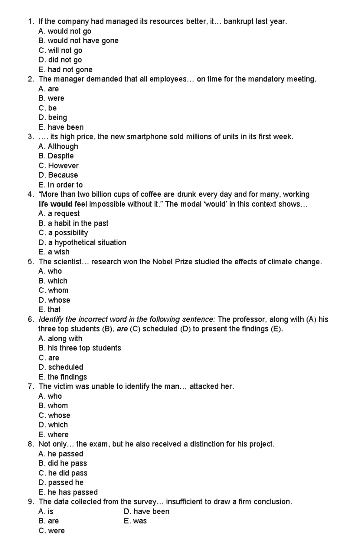 TKA BING 1 - Preparation for TKA Test Questions and Answers - Studocu