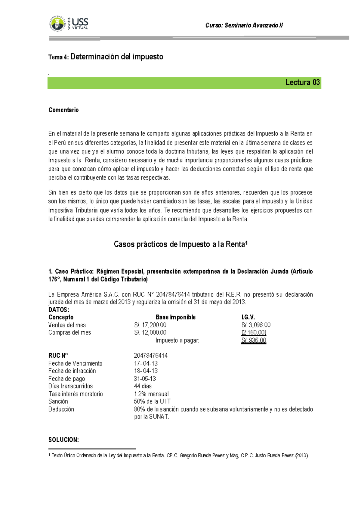 Casos Prácticos de Impuesto a la Renta - Tema 4 y Ejercicios Aplicados ...
