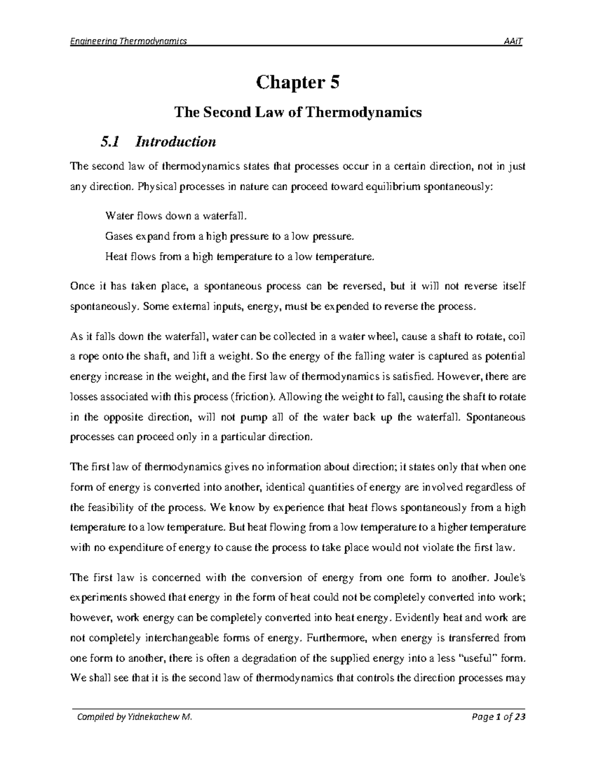 Chapter-5 Dynamics problems and work - Chapter 5 The Second Law of ...