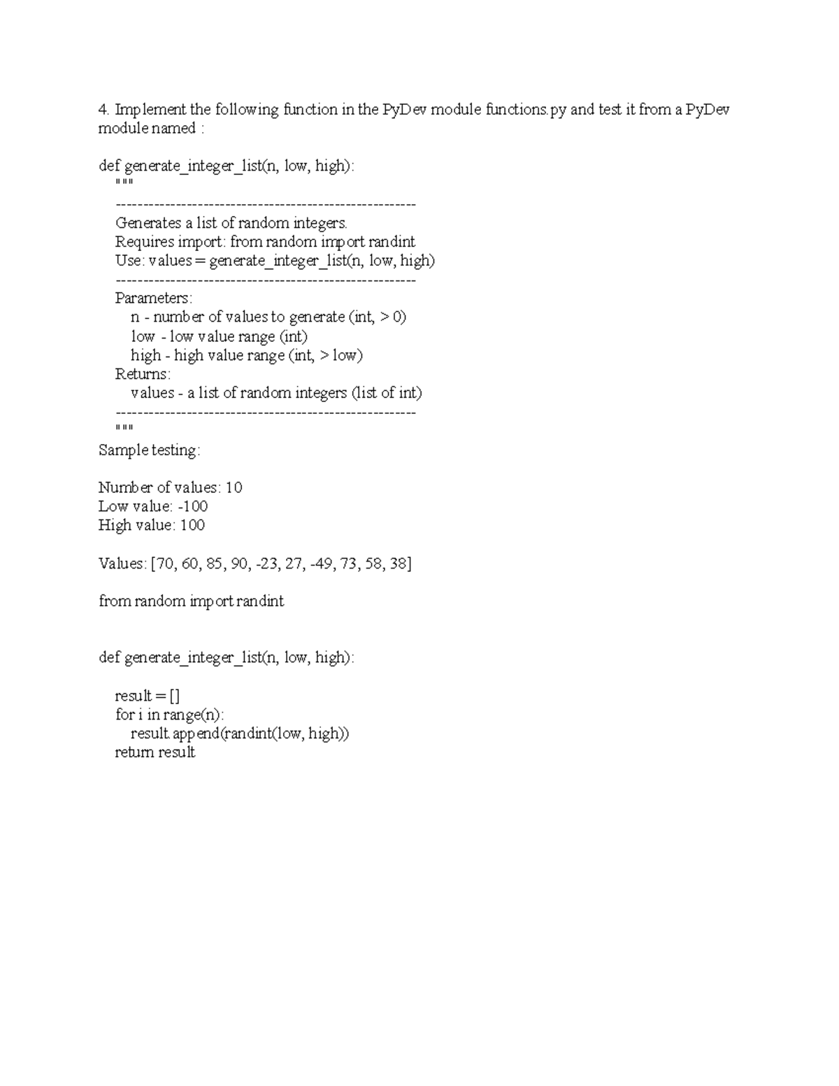 Assignment: Lab 8 Question 4 Solutions in Python Code - Studocu