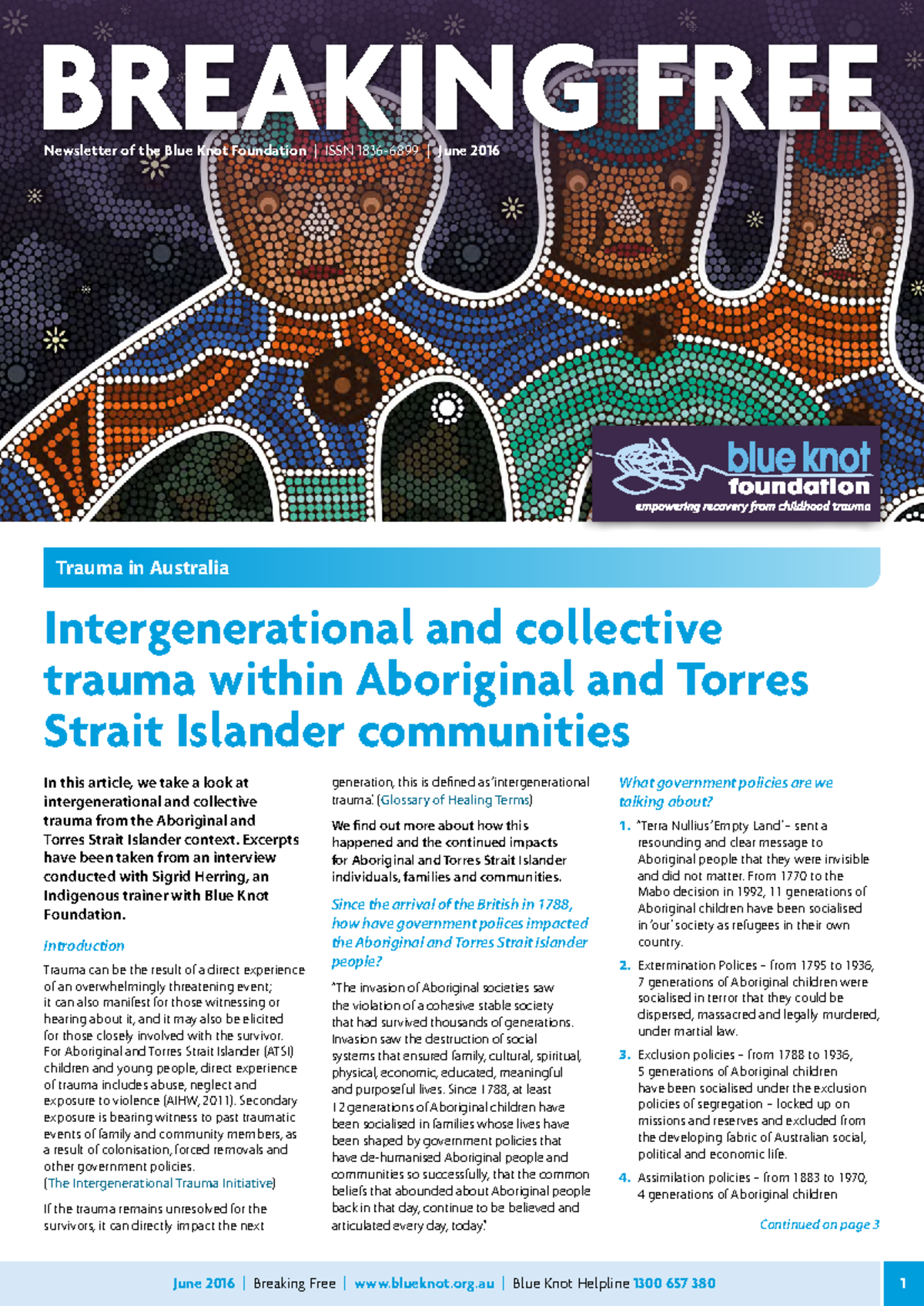 Week 3 Intergenerational and collective trauma within Aboriginal and ...