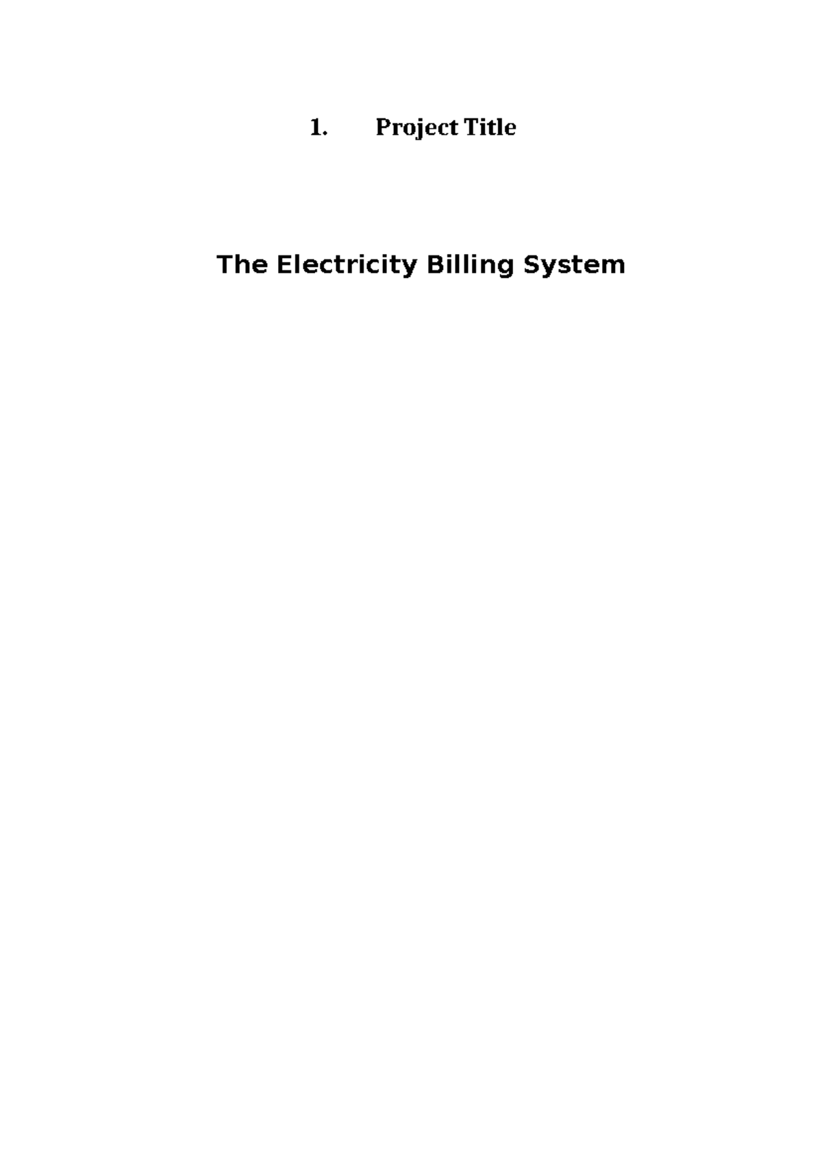 EBS Project Synopsis: Electricity Billing System Overview - Studocu