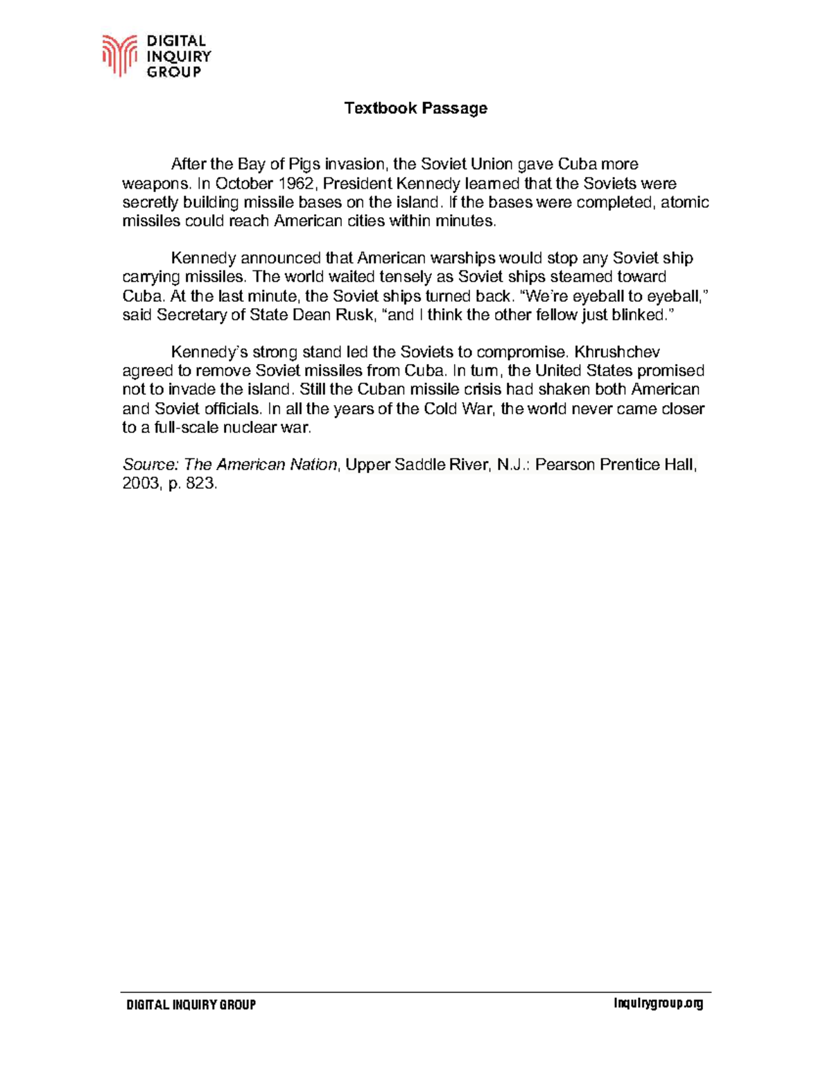 Cuban Missile Crisis (HIST 101): Key Documents and Analysis - Studocu