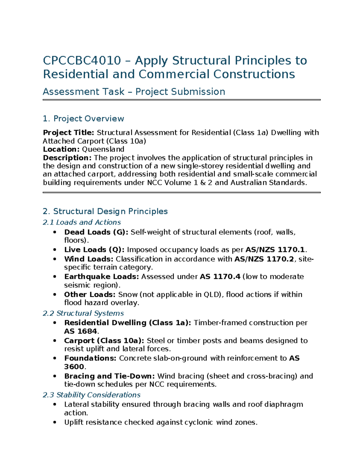 CPCCBC4010 Structural Assessment for Residential & Commercial ...